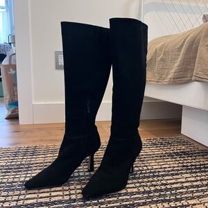 Sam Edelman Black Suede Leather Tall Boots